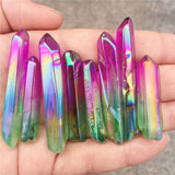 Crystal Healing~Beautiful Electroplate Stone Natural Crystal Energy Column Color Plated Stone multicolor Mineral Crystals