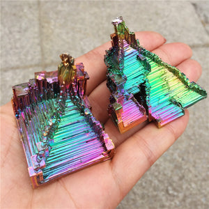 Crystal Healing~Beautiful  Mineral Specimen Bismuth Crystal Iridescent Minerals Rocks 1pcs