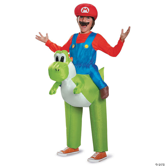 Mario riding yoshi child