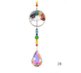 Chakra Healing Natural Stone Tree of Life Suncatcher Window Hanging Ornament Rainbow Maker Collection For Home Garden Decor