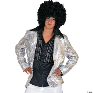 Disco jacket silver adult large