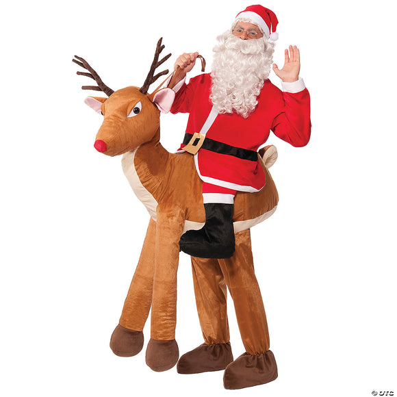 Adult santa ride a reindeer costume