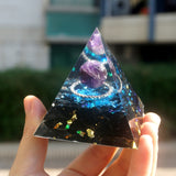 Orgone Pyramid~Fantastic Magic Orgonite Pyramid 60MM Amethyst Crystal Sphere With Obsidian Orgone Reiki Energy Healing Crystal Pyramid Chakra