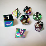 Gem Dice~Fantasy rainbow solid metal dice set 7, heavy rainbow metal polyhedron d&d role playing game dice