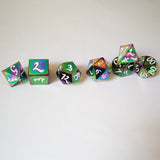 Gem Dice~Fantasy rainbow solid metal dice set 7, heavy rainbow metal polyhedron d&d role playing game dice