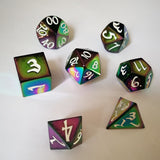 Gem Dice~Fantasy rainbow solid metal dice set 7, heavy rainbow metal polyhedron d&d role playing game dice