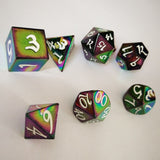 Gem Dice~Fantasy rainbow solid metal dice set 7, heavy rainbow metal polyhedron d&d role playing game dice