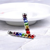 Fashion Simple Zircon Pendant Colourful Ornaments Necklace For Men Women Jewelry Seven Chakras Zircon Ladies Pendant DIY gift