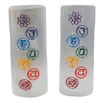 Chakra Selenite harmonizer (set of 2)