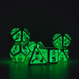 Gem Dice~Glowing skull Metal D&D Dice, 7 PCs DND Dice, Polyhedral Dice Set, for Role Playing Game MTG Pathfinder