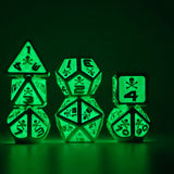 Gem Dice~Glowing skull Metal D&D Dice, 7 PCs DND Dice, Polyhedral Dice Set, for Role Playing Game MTG Pathfinder