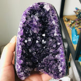 Natural Amethyst Geode Quartz Cluster Crystal Specimen Energy Healing