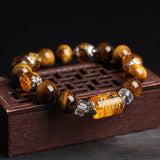 The God of wealth Tiger Eyes Stone Beads Bangles & Bracelets Jewelry