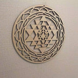 Sacred Geometry Flower of Life Energy Mat Wood Slice Base of Purification Crystals Healing Disc as Coaster for Home Wall Decor