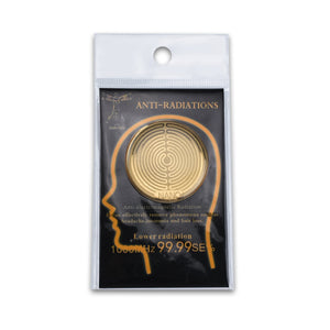 Anti Radiation Round Golden Sticker Against EMF Scalar Shield