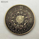 Taro bronze commemorative coin constellation Fengshui lucky Sun Moon Guanghua love coin wish coin