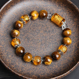 The God of wealth Tiger Eyes Stone Beads Bangles & Bracelets Jewelry