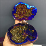 Aura Agate Geode Jewelry Earring Rings Box Crystals Healing Stones