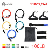 Energy Fitness~16Pcs Resistance Bands Set Expander Yoga Exercise Fitness Rubber Tubes Band Stretch Training Home Gyms Workout Elastic Pull Rope