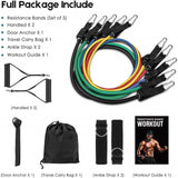 Energy Fitness~16Pcs Resistance Bands Set Expander Yoga Exercise Fitness Rubber Tubes Band Stretch Training Home Gyms Workout Elastic Pull Rope