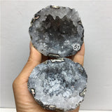 Natural Quartz Aura Agate Geode Clusters Jewelry Box