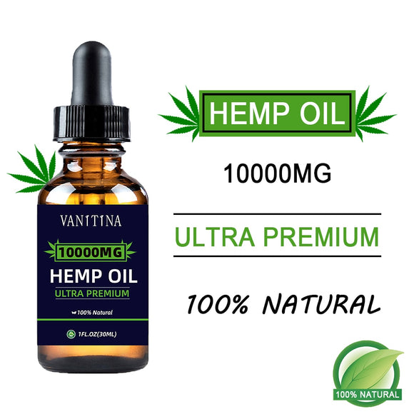 Hemp Essential Oil with CBD Inside 10000mg 100% Organicquick effective for anti-anxiety better sleep and relief pain 30ml pure