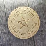 Wooden Pendulum Board with Moon Star Divination Energy Carven Plate Healing Meditation Board Ornaments Metaphysical Altar Decoration