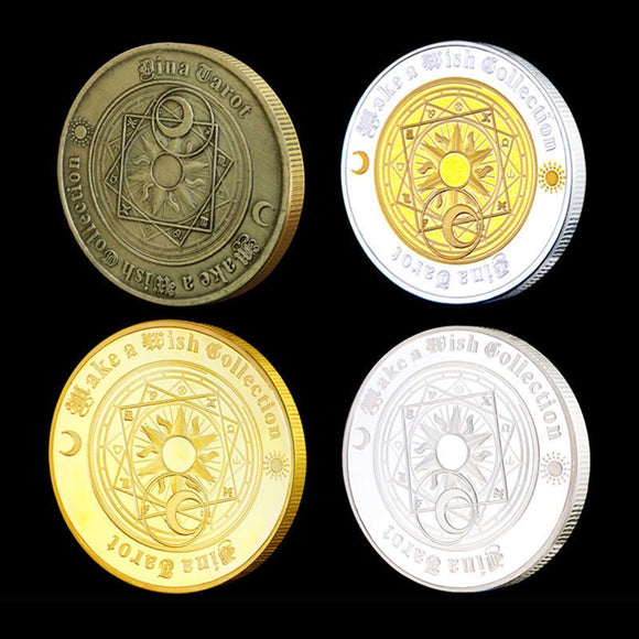 Magic wish coin  Western Tarot Medal Lucky Constellation  Coin