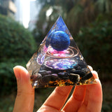 Orgone Pyramid~HANDMADE LAPIS LAZULI SPHERE OBSIDIAN ORGONE PYRAMID 60MM