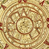 Mexican Maya Aztec Calendar Art Prophecy Culture Gold Plated