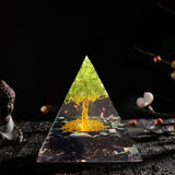 Tree of Life Orgonite Pyramid Healing Crystals Energy Reiki Chakra