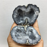 Natural Quartz Aura Agate Geode Clusters Jewelry Box