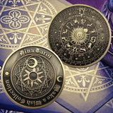 Magic wish coin  Western Tarot Medal Lucky Constellation  Coin