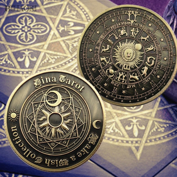 Taro bronze commemorative coin constellation Fengshui lucky Sun Moon Guanghua love coin wish coin
