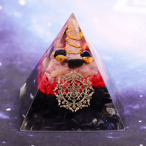 Reiki Pyramid~Healing Crystal Energy Converter Orgonite Pyramid Resin Orgone Stone Lucky Figurine Decor For Reiki Chakra Balancing