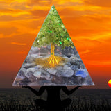 Tree of Life Orgonite Pyramid Healing Crystals Energy Reiki Chakra