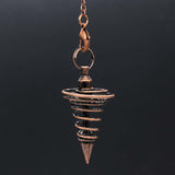 Natural Gnergy Gemstone~ Metal Pendulum Pendulos Pendulums for Dowsing Spiral Cone Antique Gold Silver Color Pyramid Pendule Reiki Men Women Jewelry