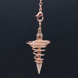 Natural Gnergy Gemstone~ Metal Pendulum Pendulos Pendulums for Dowsing Spiral Cone Antique Gold Silver Color Pyramid Pendule Reiki Men Women Jewelry