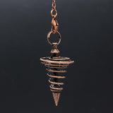 Natural Gnergy Gemstone~ Metal Pendulum Pendulos Pendulums for Dowsing Spiral Cone Antique Gold Silver Color Pyramid Pendule Reiki Men Women Jewelry