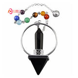 Natural Gnergy Gemstone~ Silver Plated Natural Healing Crystal Quartz Hexagon Pyramid Lapis Lazuli Amethysts Pendulum Dowsing Stone Pendant Jewelry