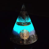Reiki Pyramid~Luminous Orgonite Pyramid Amethystine With Copper Luminous Pyramid Chakra Energy Handmade Orgonite Resin Decorative Craft Jewelr
