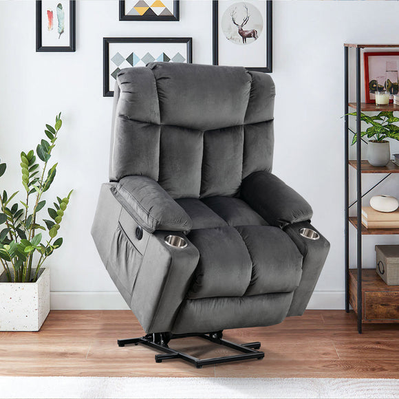 Color: Grey Power Lift Recliner Chair 3 Positions Reclining Chairs Electric Sofa Recliner for Livingroom,Grey