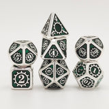 Gem Dice~MEHAO dnd dice metal rpg set polyhedral dungeons and dragon black table games Zinc alloy green digital d&d dices pattern d6