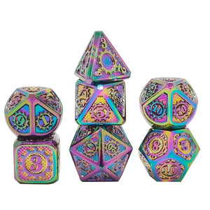 Gem Dice~MEHAO dnd dice metal rpg set polyhedral dungeons and dragon black table games Zinc alloy green digital d&d dices pattern d6