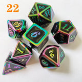 Gem Dice~MEHAO dnd dice metal rpg set polyhedral dungeons and dragon black table games Zinc alloy green digital d&d dices pattern d6