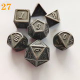 Gem Dice~MEHAO dnd dice metal rpg set polyhedral dungeons and dragon black table games Zinc alloy green digital d&d dices pattern d6