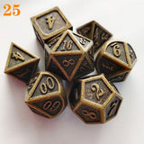 Gem Dice~MEHAO dnd dice metal rpg set polyhedral dungeons and dragon black table games Zinc alloy green digital d&d dices pattern d6