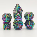 Gem Dice~MEHAO dnd dice metal rpg set polyhedral dungeons and dragon black table games Zinc alloy green digital d&d dices pattern d6