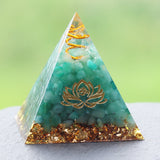 Reiki Pyramid~Natural Green Aventurine Tumbled Stones Orgone Pyramid Enhance Courage Crystal Gemstone Healing Emf Protect