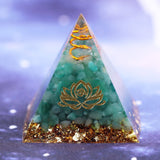 Reiki Pyramid~Natural Green Aventurine Tumbled Stones Orgone Pyramid Enhance Courage Crystal Gemstone Healing Emf Protect